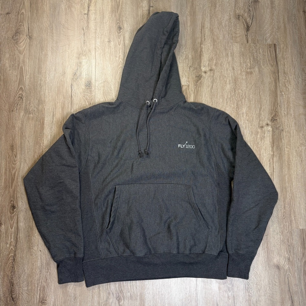 Champion Fly 1200 Reverse Weave Hoodie Sweatshirt Dark Gray Medium Pullover